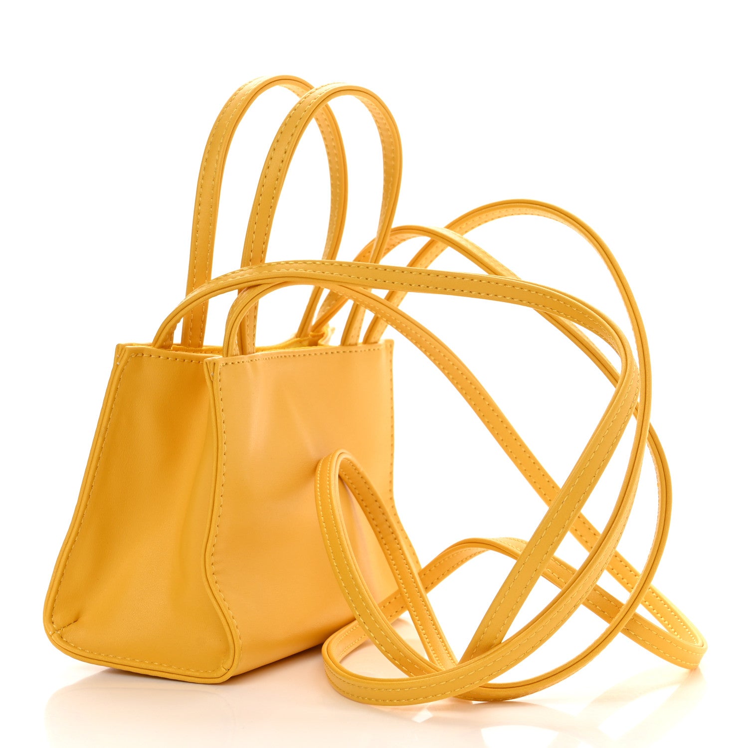 Telfar Vegan Leather Small Shopping Bag Yellow 3 of 9