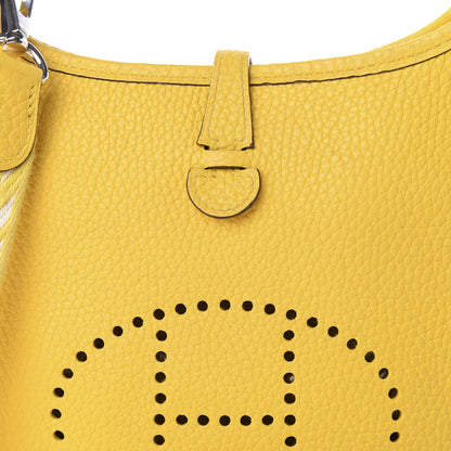 Hermes Taurillon Clemence Amazone Evelyne TPM Jaune De Naples White 8 of 9