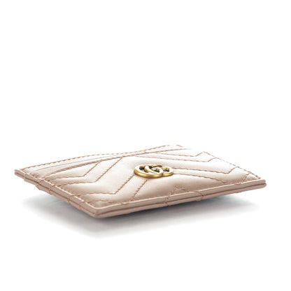 Gucci Calfskin Matelasse GG Marmont Card Holder Porcelain Rose 4 of 6