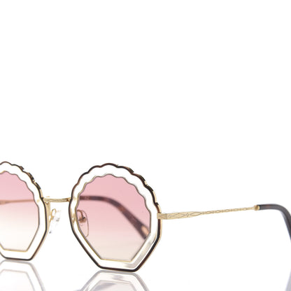 Chloe Scalloped Sunglasses CE147S Gold Pink 7 of 8