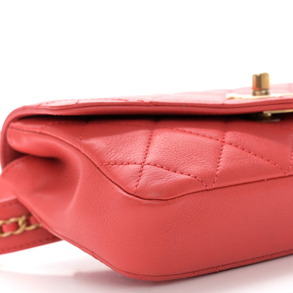 Chanel Calfskin Quilted Carry With Chic Flap Waist Bag Red 9 of 11