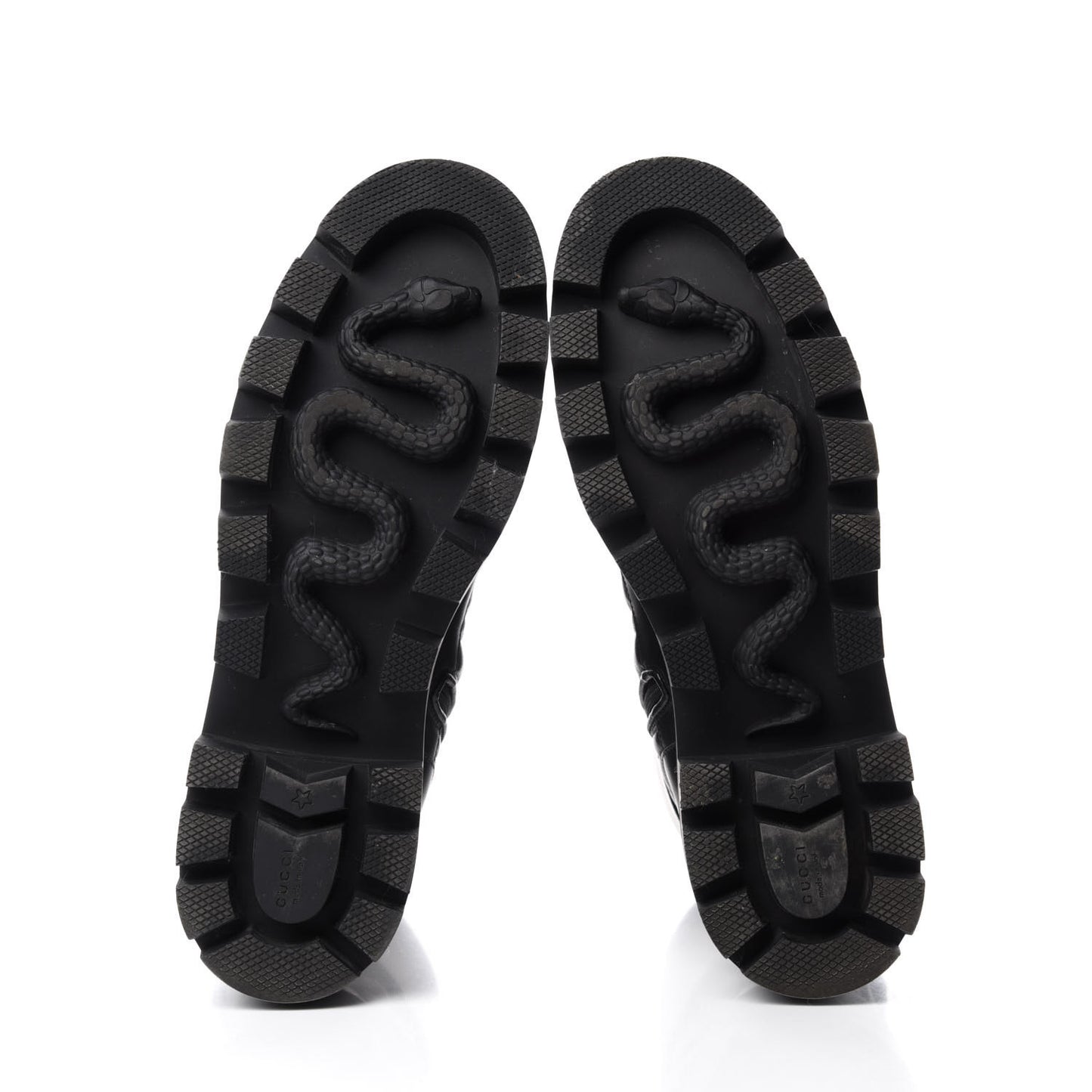 Nappa Frances GG Matelasse Platform Combat Boots 42 Black