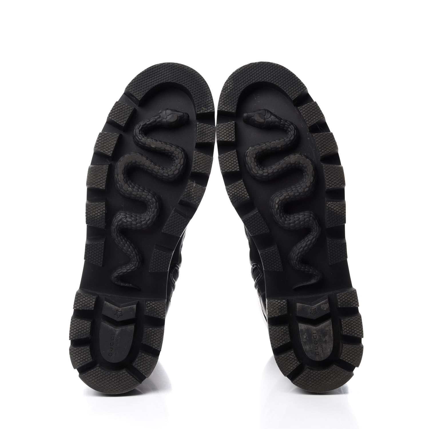 Gucci Nappa Frances GG Matelasse Platform Combat Boots 42 Black 6 of 10