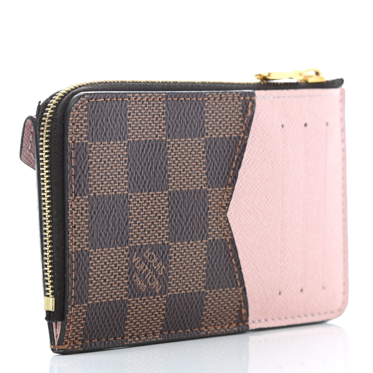 Damier Ebene Recto Verso Card Holder Rose Ballerine