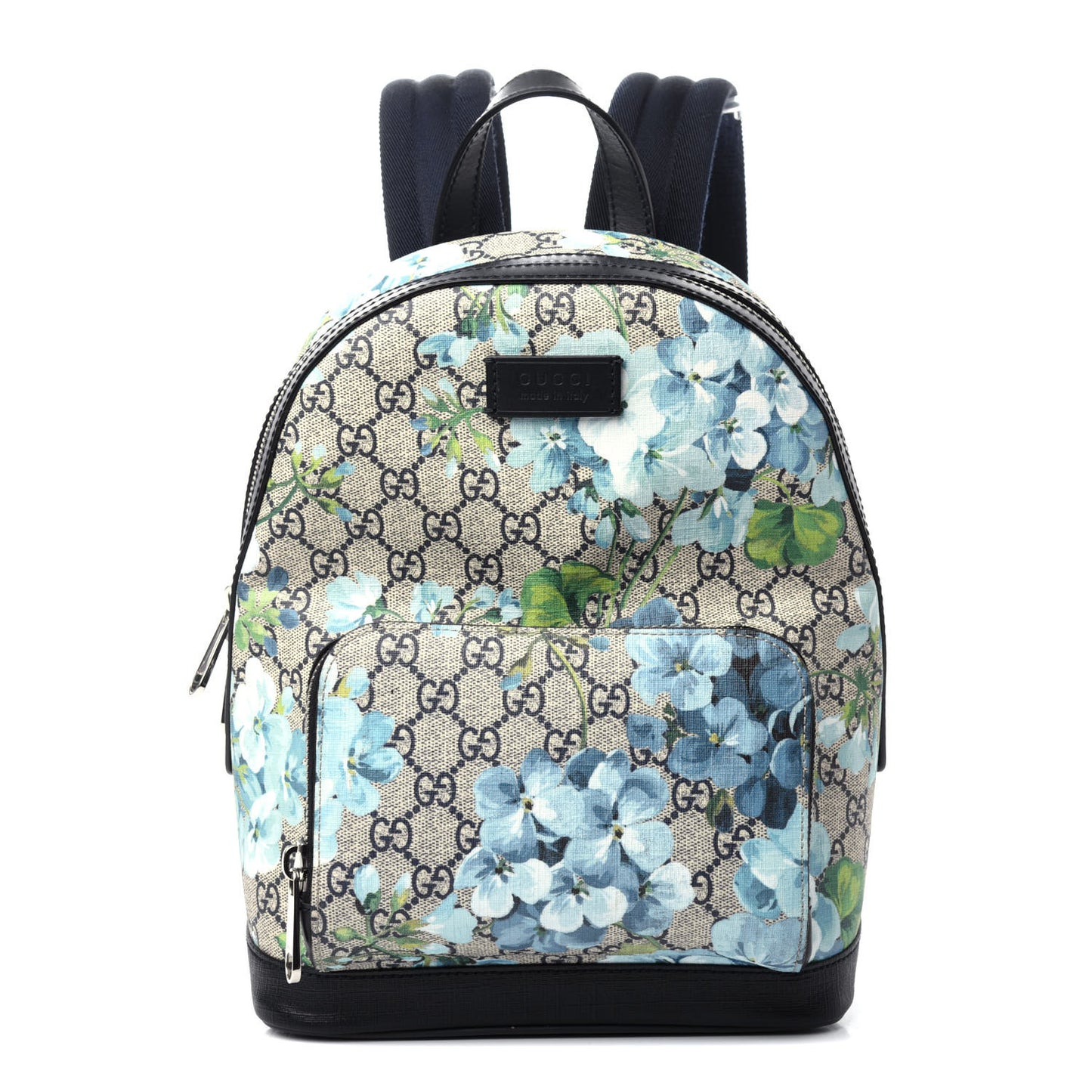 GG Supreme Monogram Blooms Small Day Backpack Blue