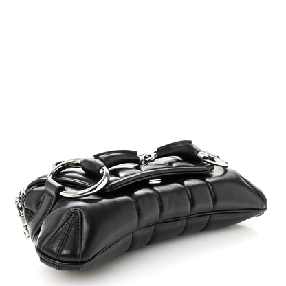 Gucci Nappa Vertical Matelasse Small Maxi Horsebit Chain Shoulder Bag Black 4 of 11