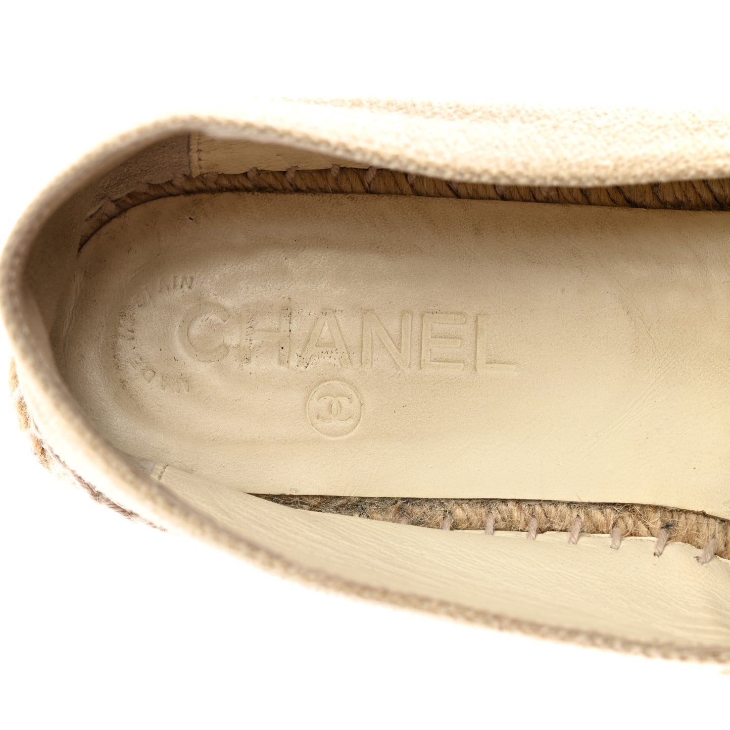 Toile Sequin CC Espadrilles 38 Beige Black