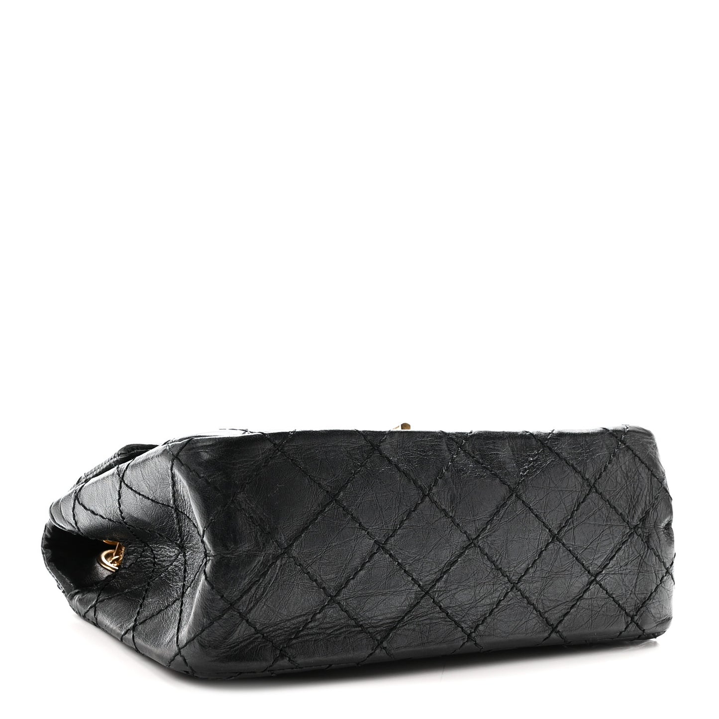 Aged Calfskin Quilted 2.55 Reissue Mini Flap Black