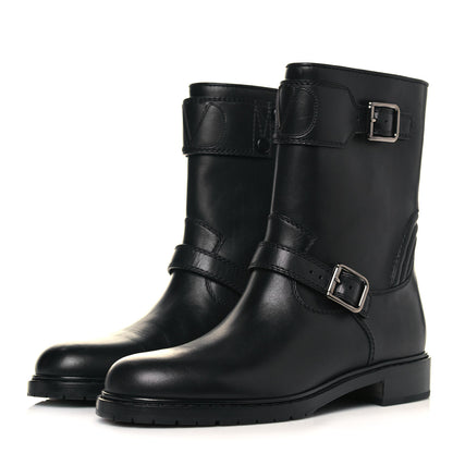 Valentino Garavani Calfskin Vlogo Biker Boots 40 Black 3 of 8