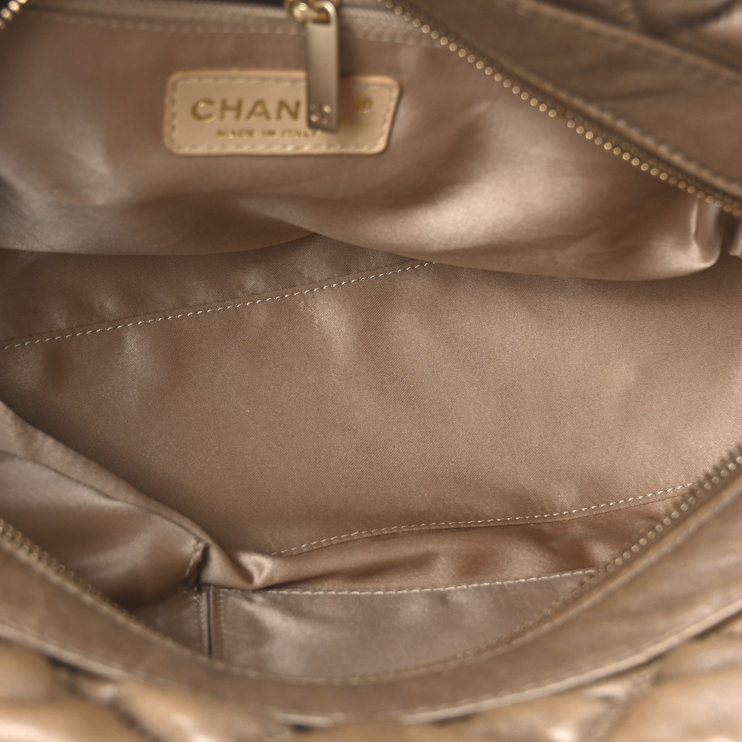 Chanel Calfskin Bubble Quilt Bowler Brown 5 of 10