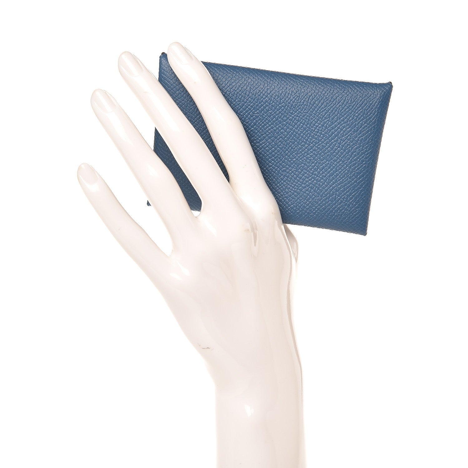 Hermes Epsom Calvi Card Case Bleu Agate 2 of 7