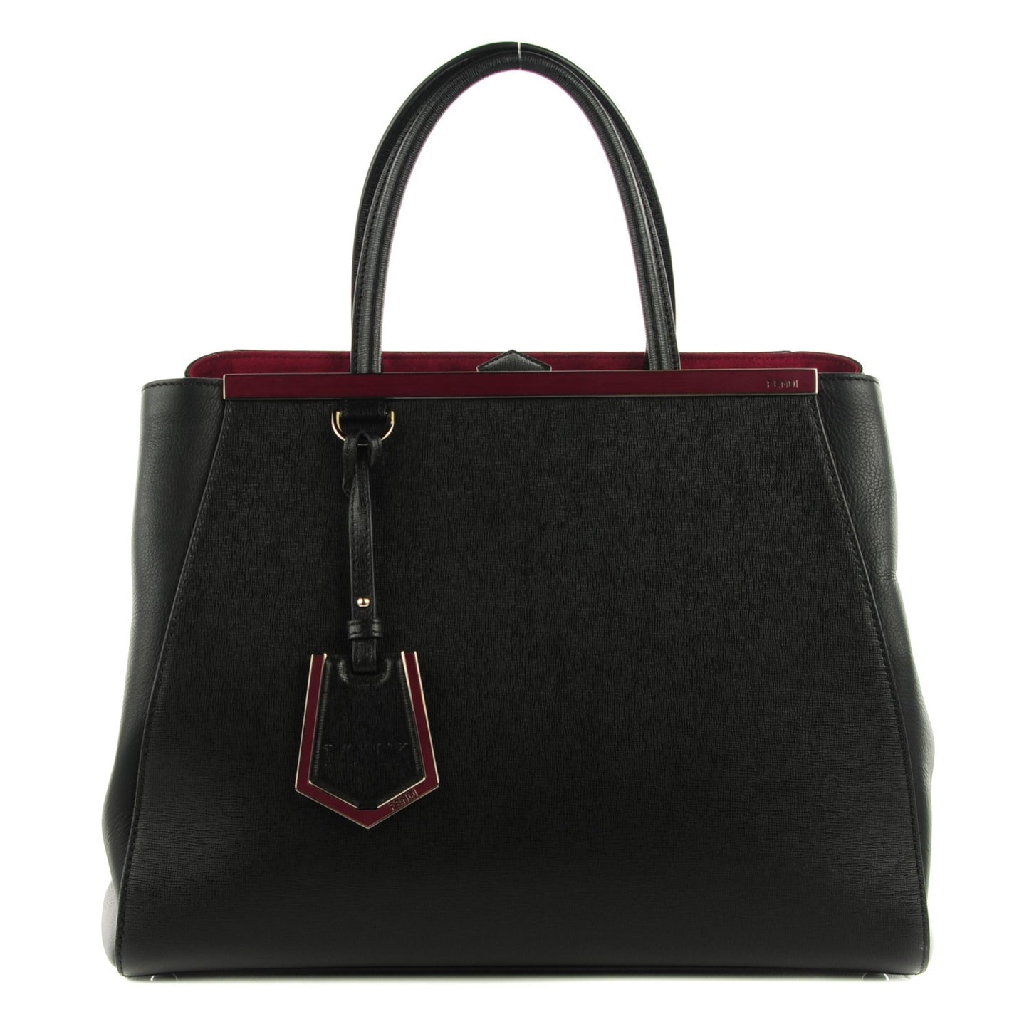 Vitello Elite Medium 2Jours Tote Black Bordeaux
