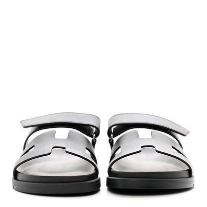 Hermes Calfskin Womens Chypre Sandals 39.5 Black 2 of 9