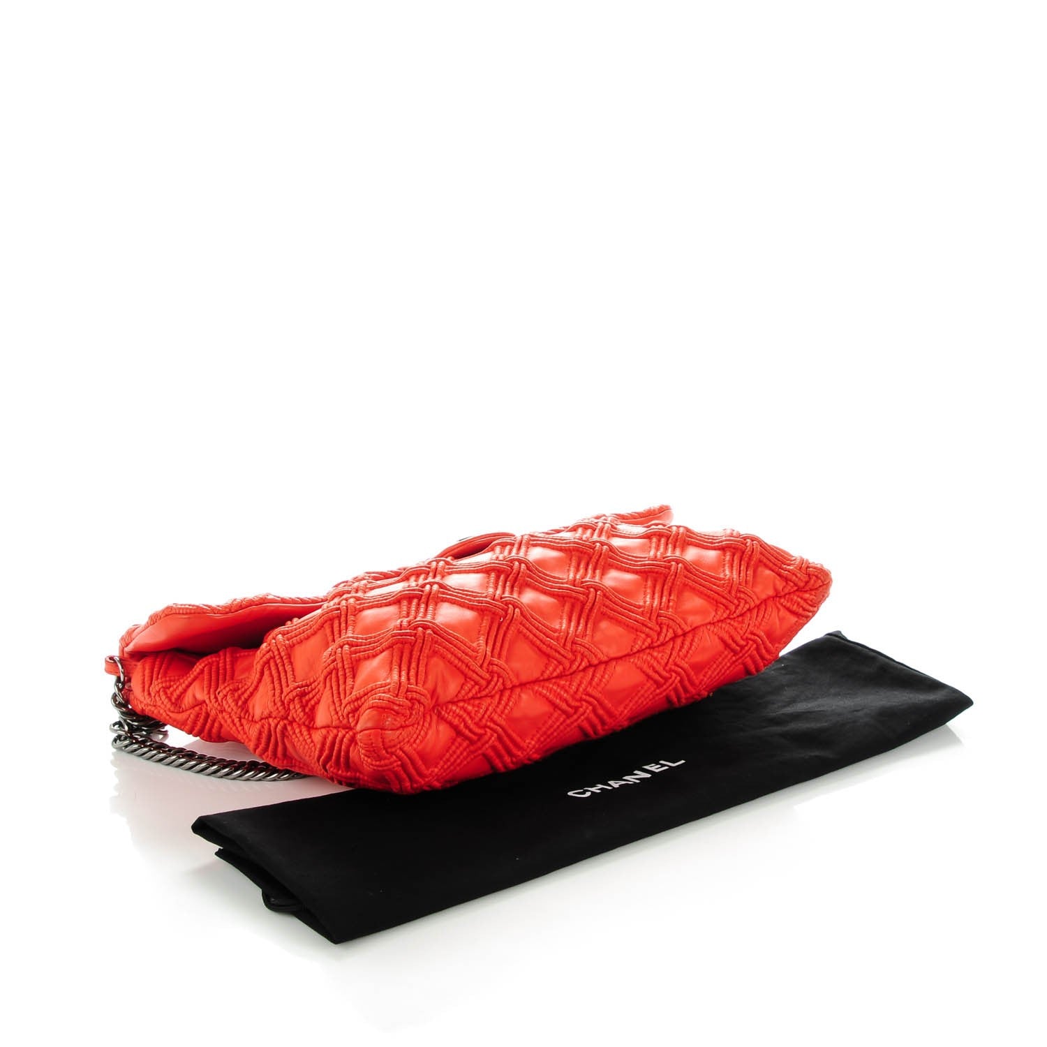 Chanel Lambskin Stitched Large Walk Of Fame Flap Red 4 of 7