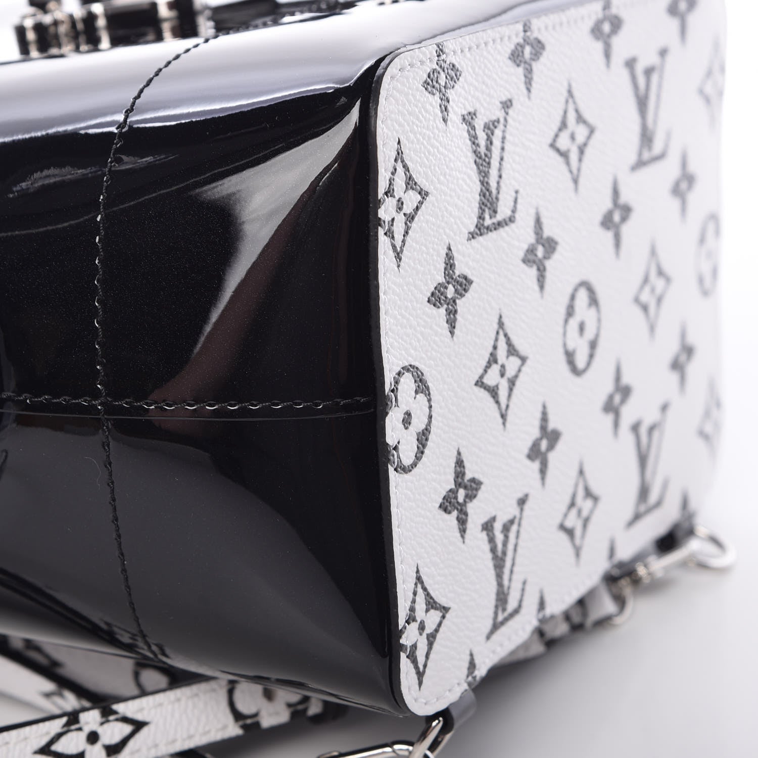 Louis Vuitton Patent Monogram Hot Springs Backpack Black White 7 of 8