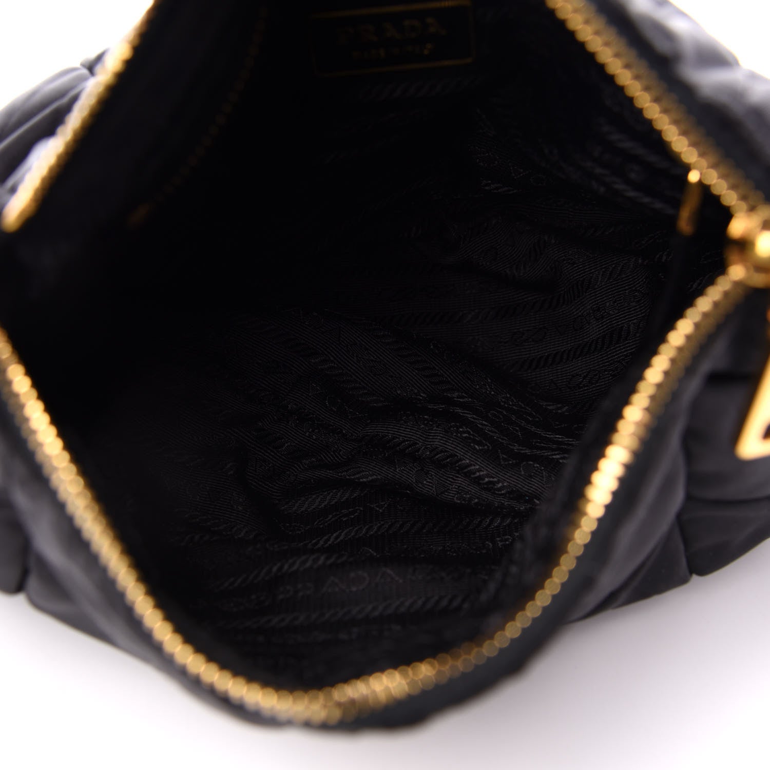 Prada Tessuto Nylon Chevron Quilted Shoulder Bag Black 5 of 11