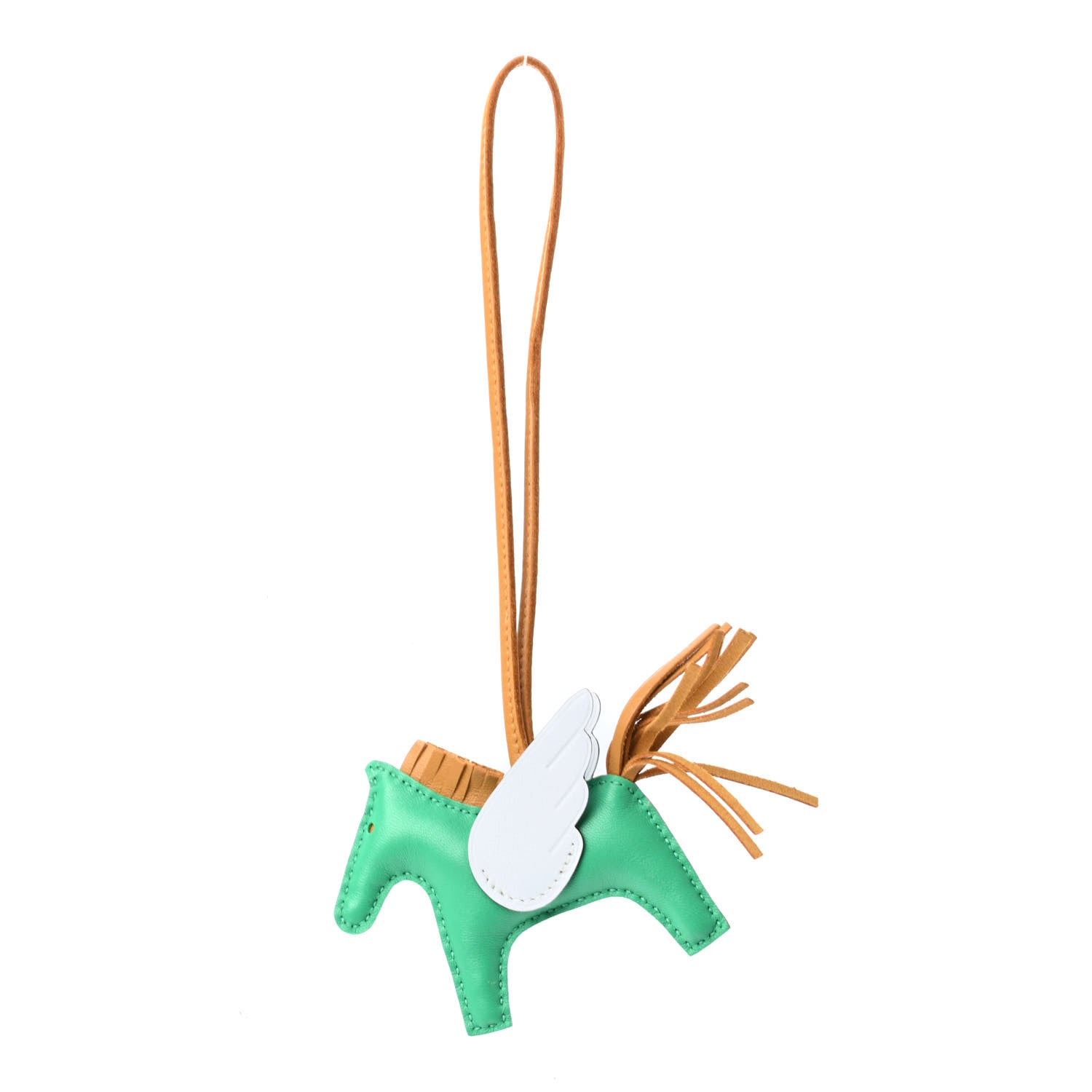 Hermes Milo Lambskin Grigri Rodeo Pegase Horse Bag Charm PM Menthe Sesame Bleu Brume 1 of 4