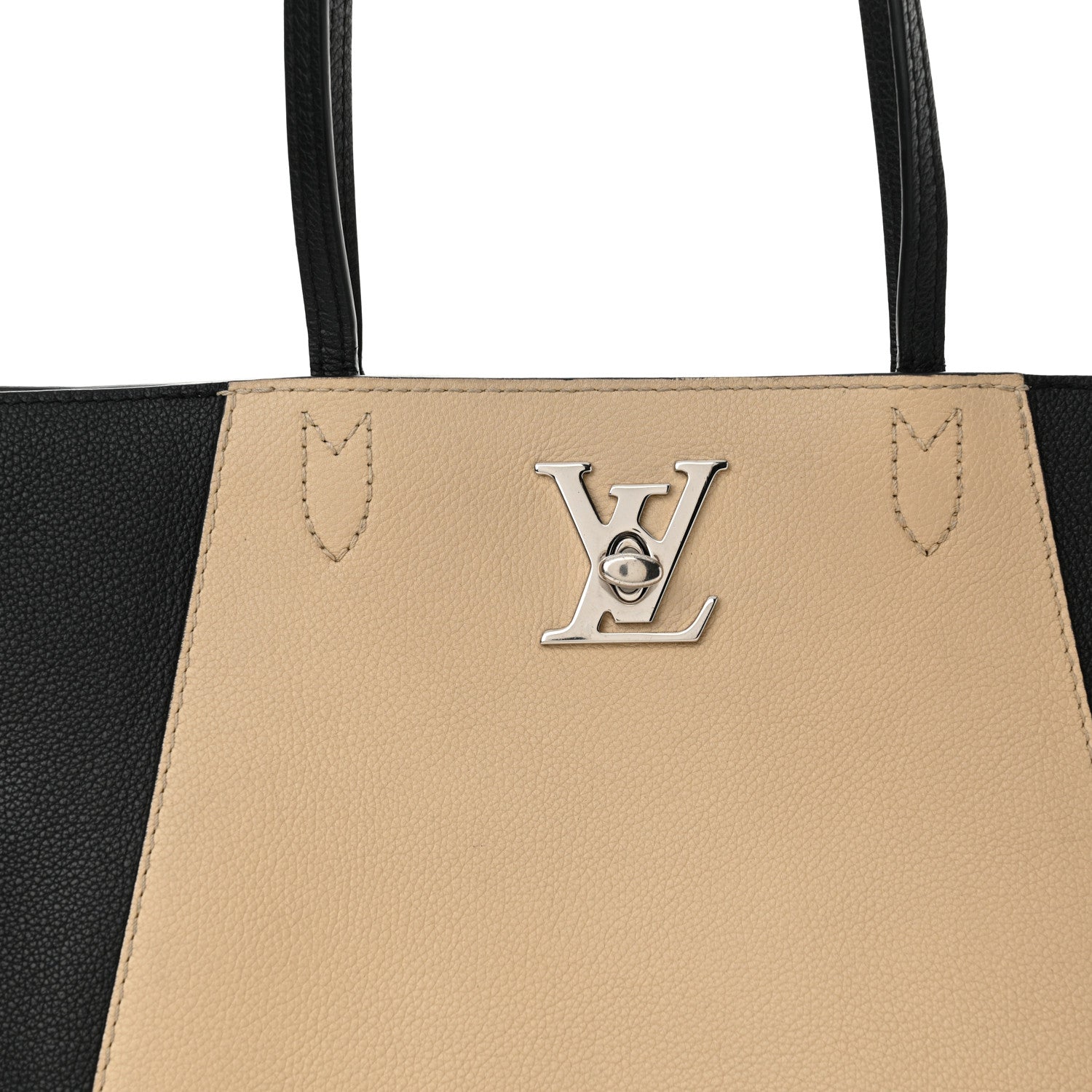 Louis Vuitton Calfskin Lockme Cabas Vanille Black 7 of 14