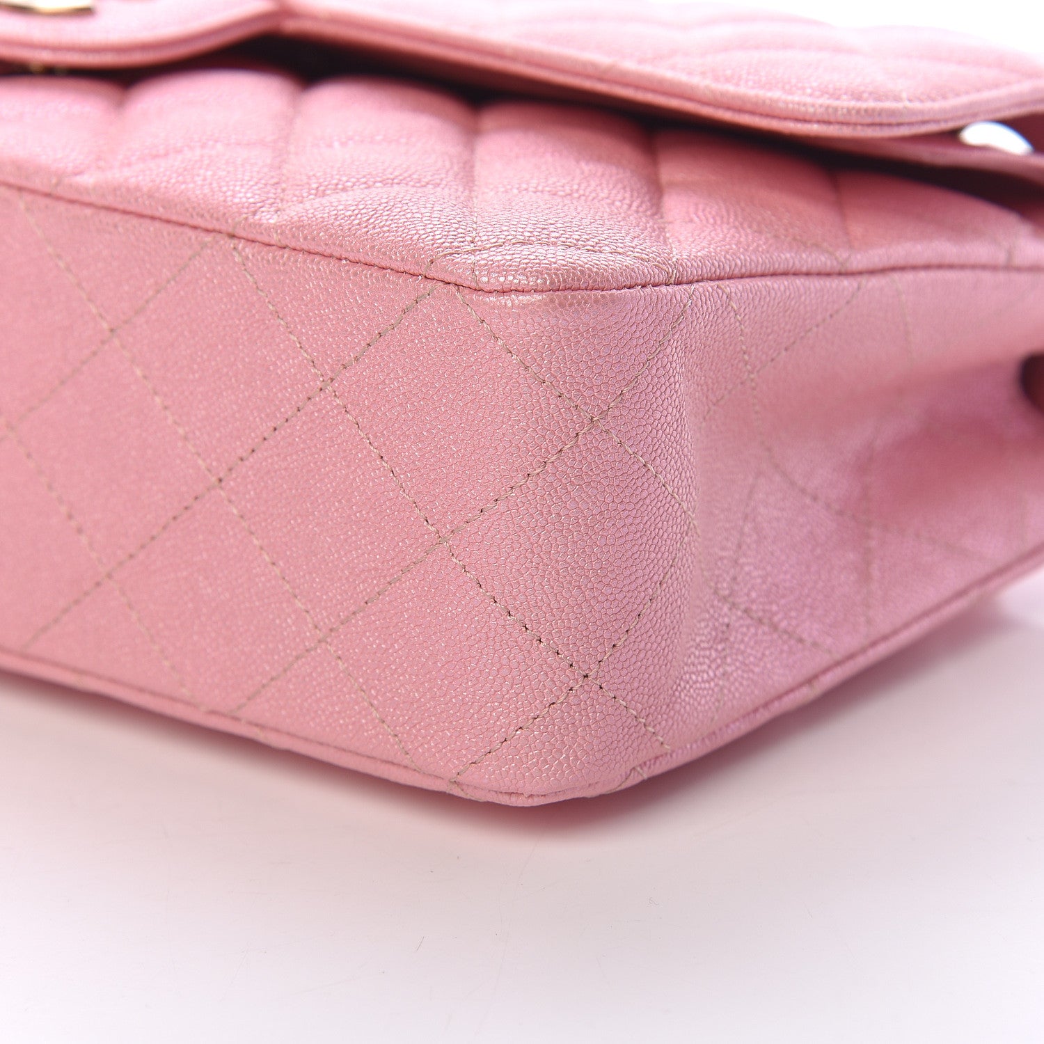 Chanel Iridescent Caviar Quilted Medium Double Flap Rose Pink 6 of 10