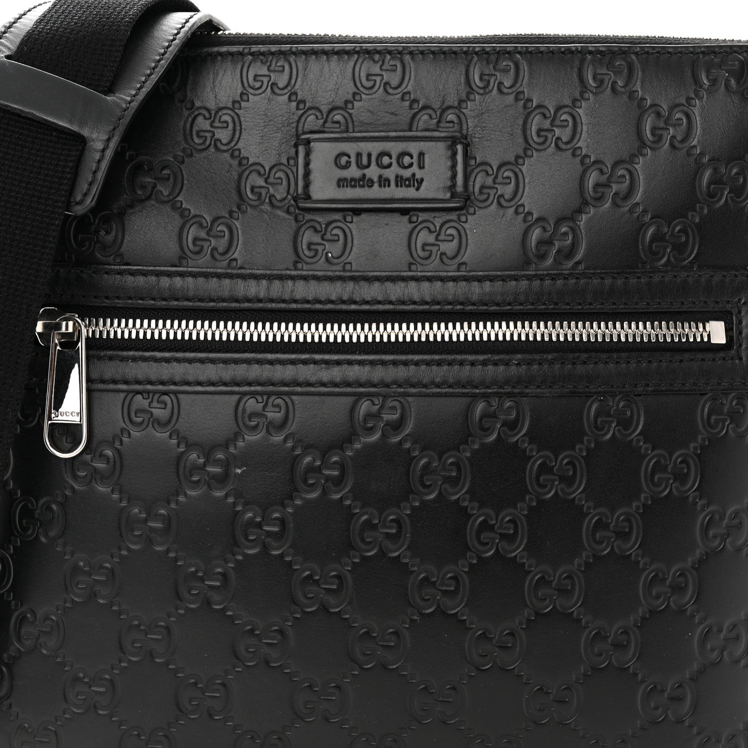 Gucci Guccissima Signature Small Messenger Bag Black 8 of 12