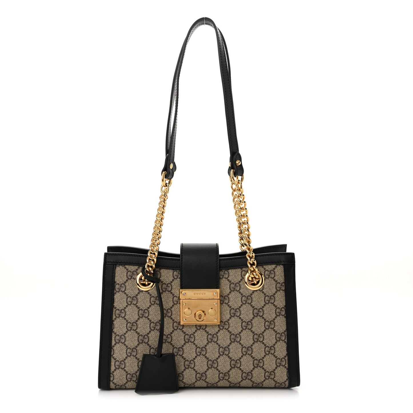 GG Supreme Monogram Small Padlock Tote Black