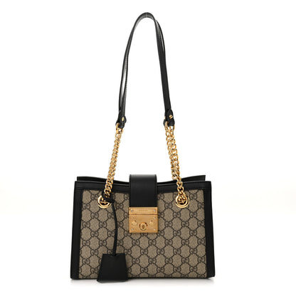Gucci GG Supreme Monogram Small Padlock Tote Black 1 of 12
