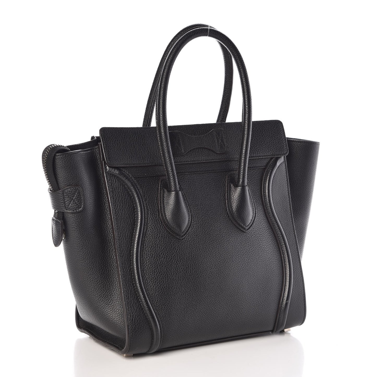 Drummed Calfskin Micro Luggage Black