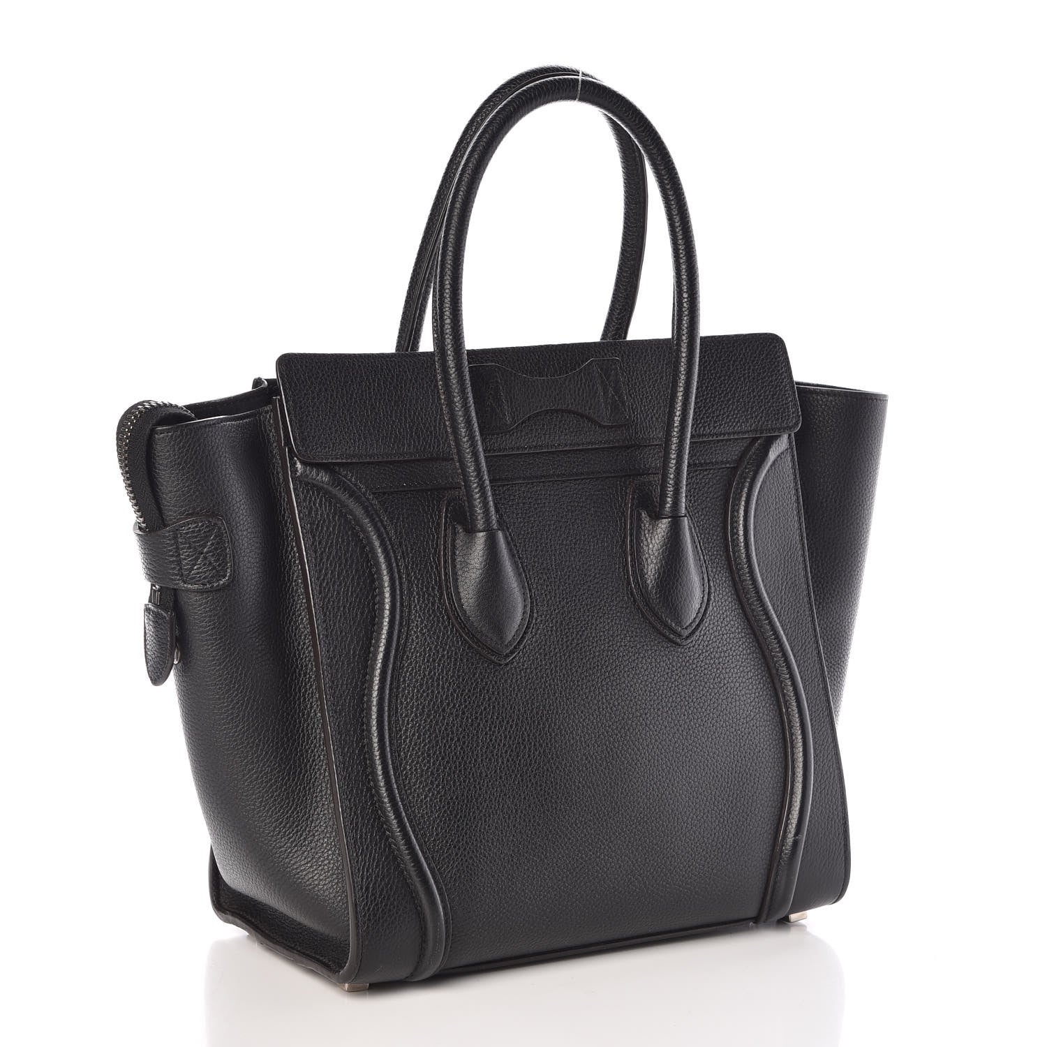 Celine Drummed Calfskin Micro Luggage Black 3 of 8