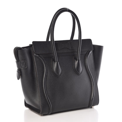 Celine Drummed Calfskin Micro Luggage Black 3 of 8