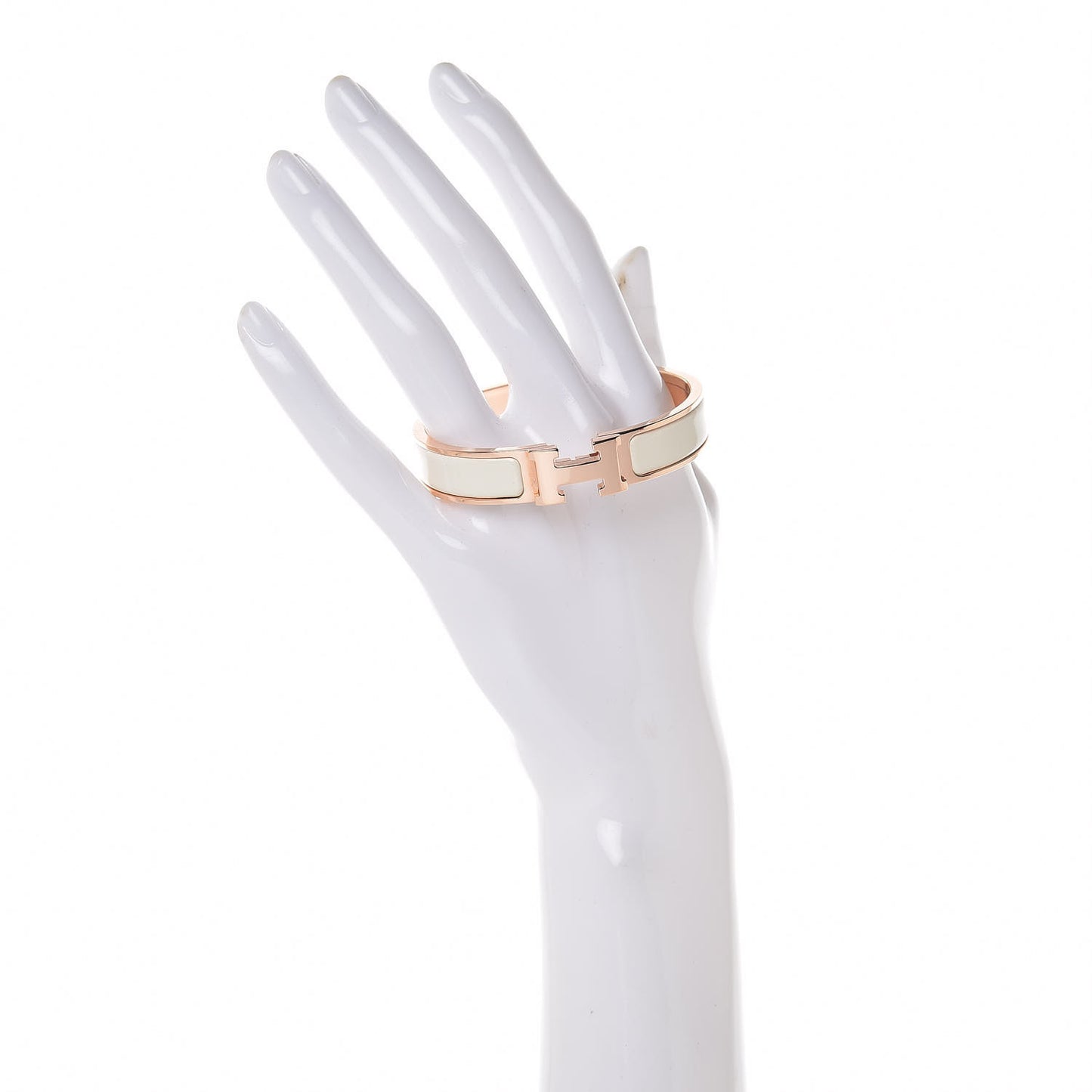 Enamel Narrow Clic Clac H Bracelet PM Craie
