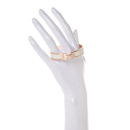 Hermes Enamel Narrow Clic Clac H Bracelet PM Craie 2 of 9