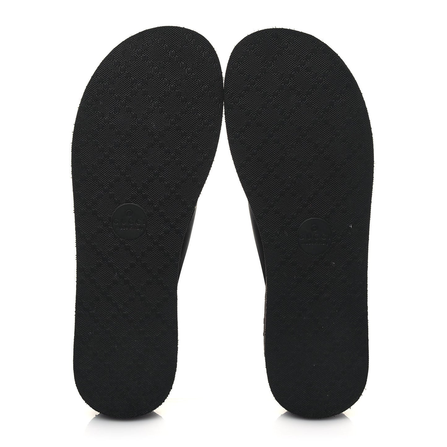 Rubber Chevron Womens GG Thong Sandals 38 Black