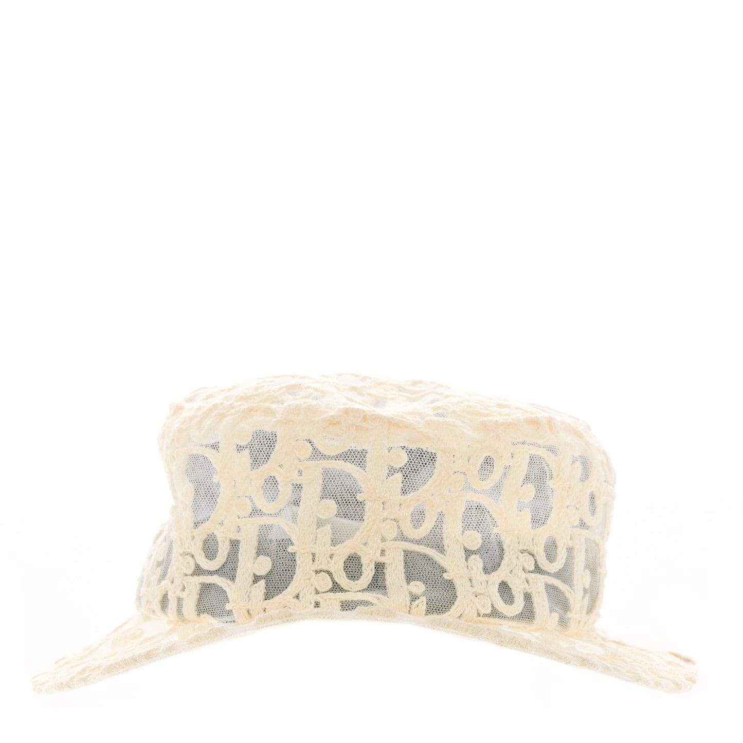 Nylon Crochet Oblique Hat M Ivory