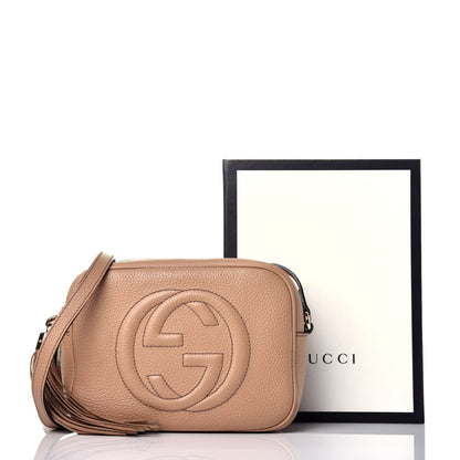 Gucci Pebbled Calfskin Small Soho Disco Bag Rose Beige 9 of 10
