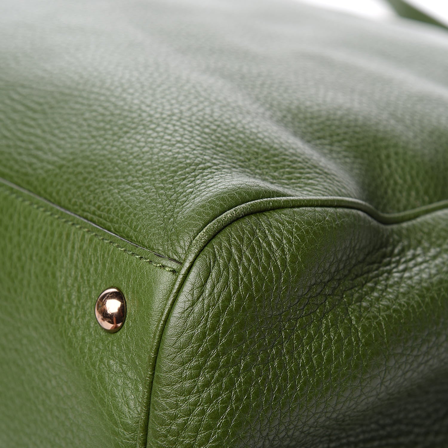Gucci Pebbled Calfskin Large Bamboo Shopper Tote Green 14 of 15