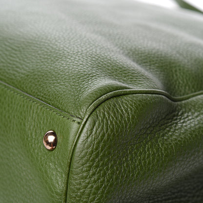 Gucci Pebbled Calfskin Large Bamboo Shopper Tote Green 14 of 15