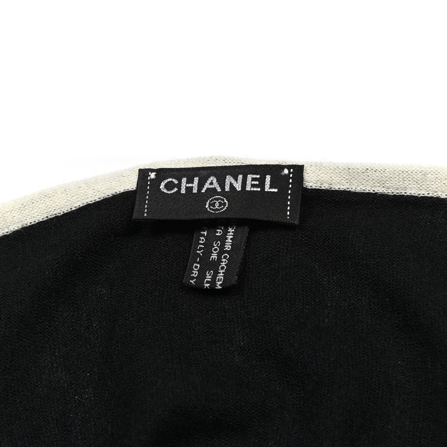 Chanel Cashmere Silk CC Scarf Black 3 of 4