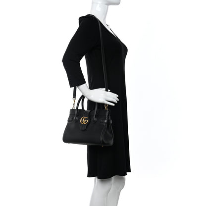 Gucci New Sakai Calfskin Lux Small Dahlia Top Handle Shoulder Bag Black 2 of 12