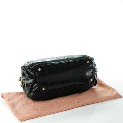Miu Miu Vitello Shine Zip Shoulder Bag Nero Black 4 of 8