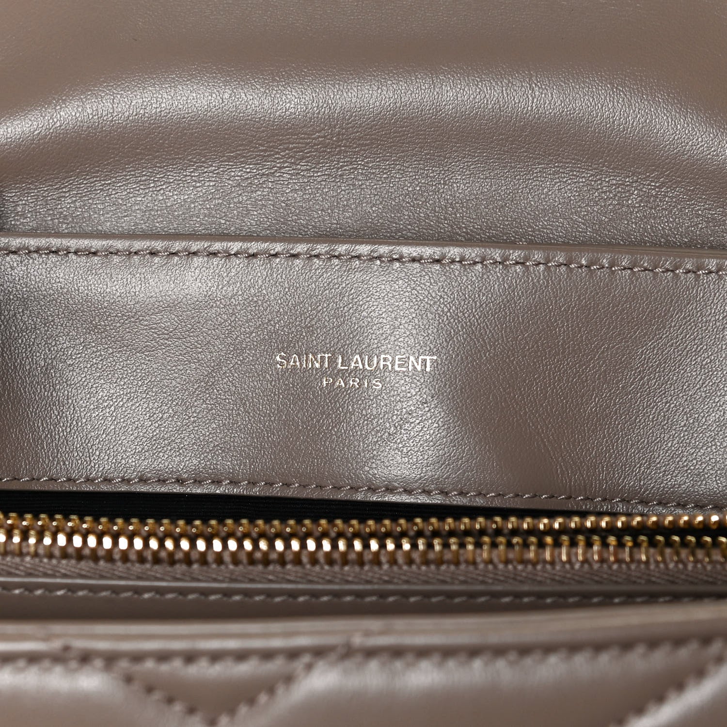 Saint Laurent Calfskin Y Quilted Monogram Medium Loulou Chain Satchel Taupe 6 of 14