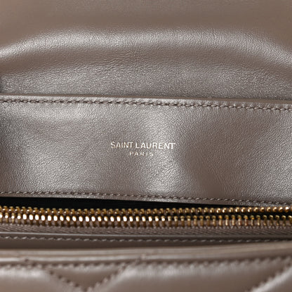 Saint Laurent Calfskin Y Quilted Monogram Medium Loulou Chain Satchel Taupe 6 of 14
