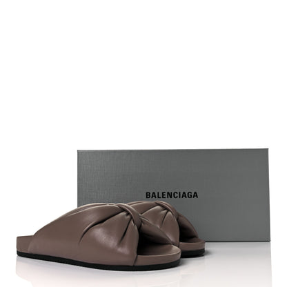Balenciaga Lambskin Puffy Slide Sandals 36 Mink Grey White 10 of 10