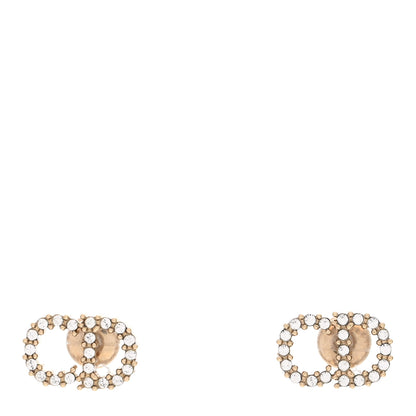 Christian Dior Crystal Clair D Lune Earrings Gold 1 of 3