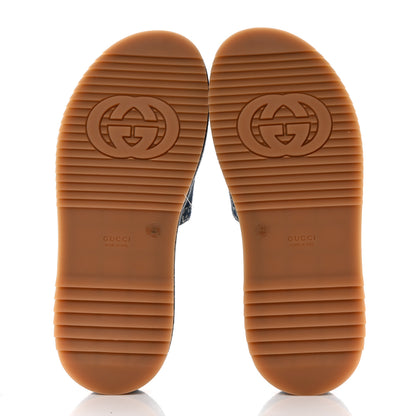 Gucci New Denim GG Monogram Angelina Platform 55mm Slide Sandals 39 Blue Tea 5 of 8