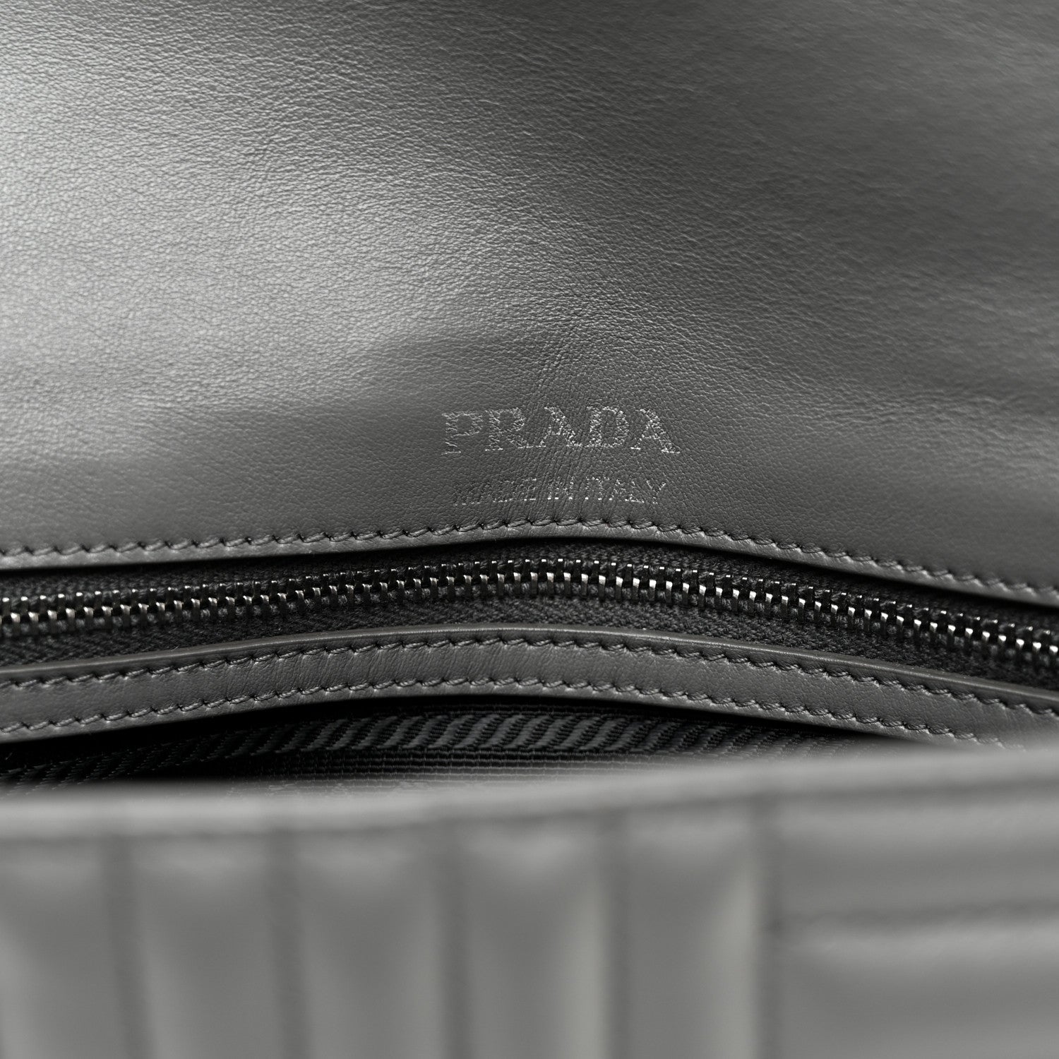Prada Soft Calfskin Impunture Diagramme Medium Chain Flap Shoulder Bag Mercurio 6 of 9