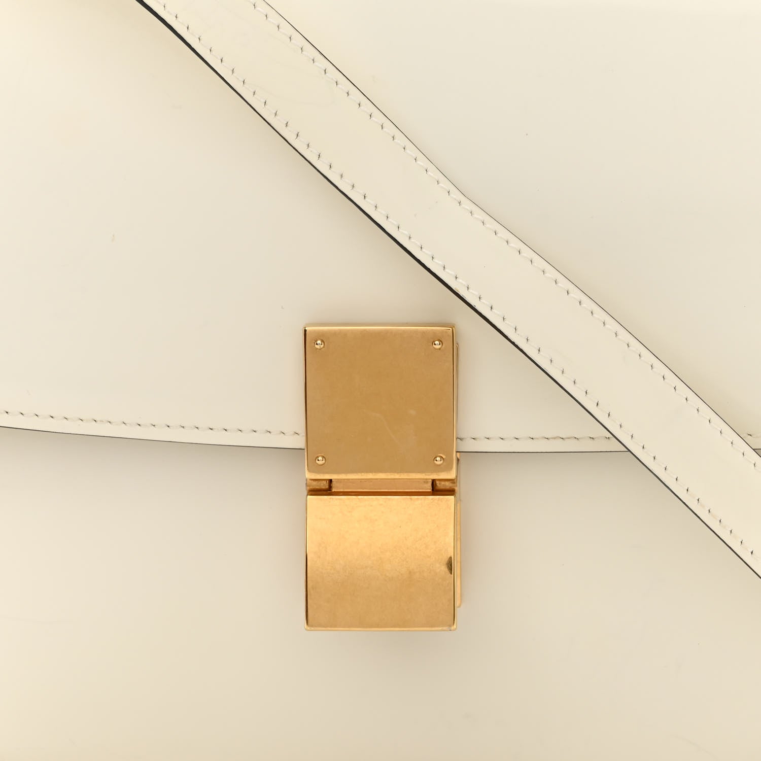 Celine Spazzolato Calfskin Medium Classic Box Flap Bag White 9 of 16