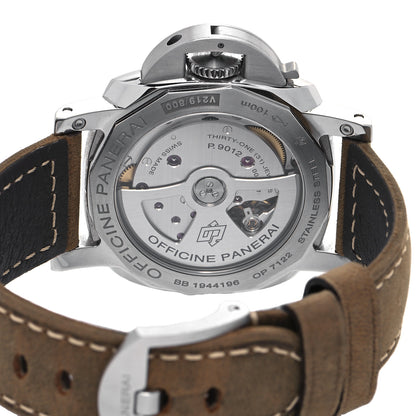 Panerai Stainless Steel Calfskin 42mm Luminor 1950 3 Day Power Reserve GMT Automatic Watch Black PAM01537 4 of 5