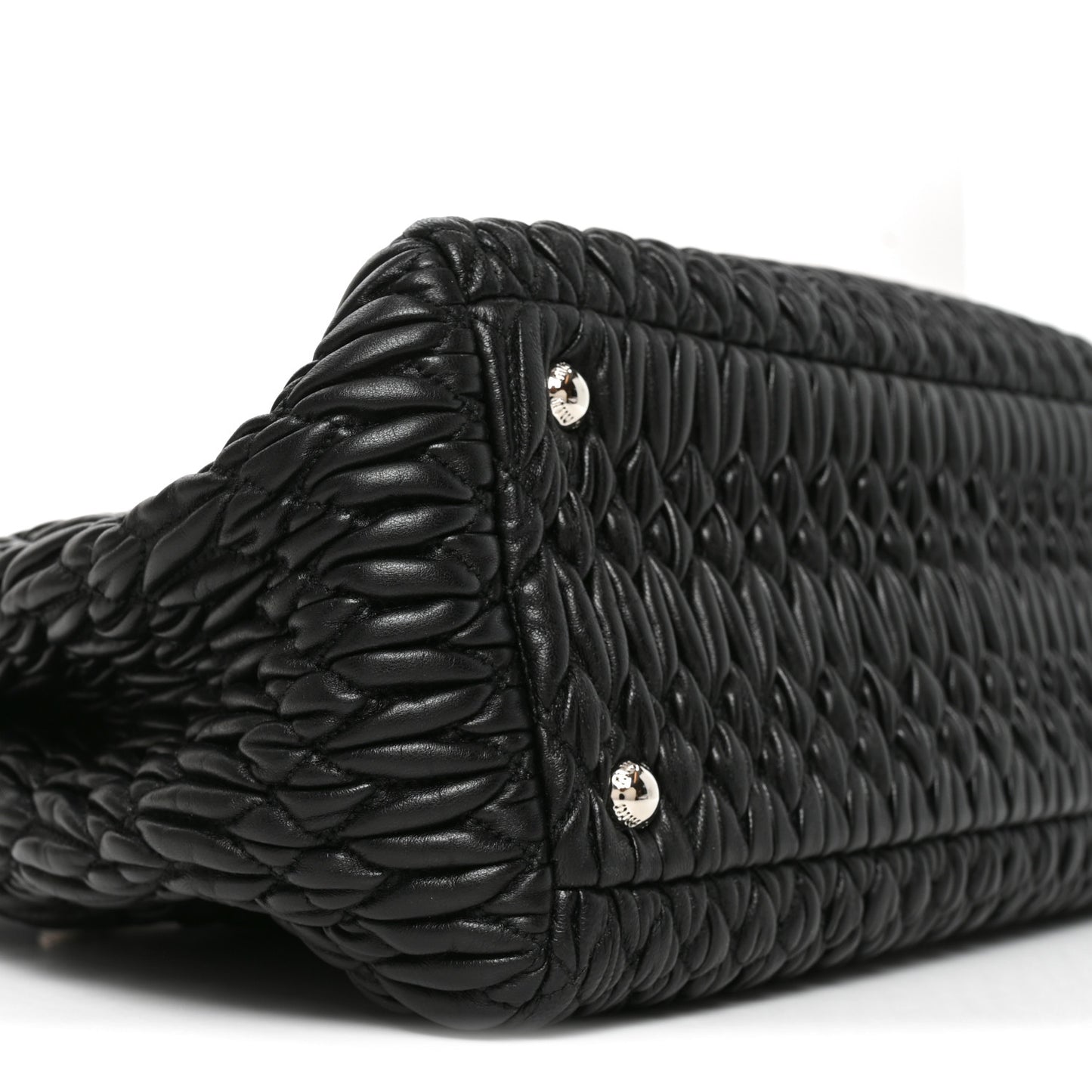 Nappa Matelasse Swarovski Crystal Tote Black