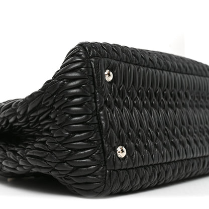 Miu Miu Nappa Matelasse Swarovski Crystal Tote Black 8 of 9