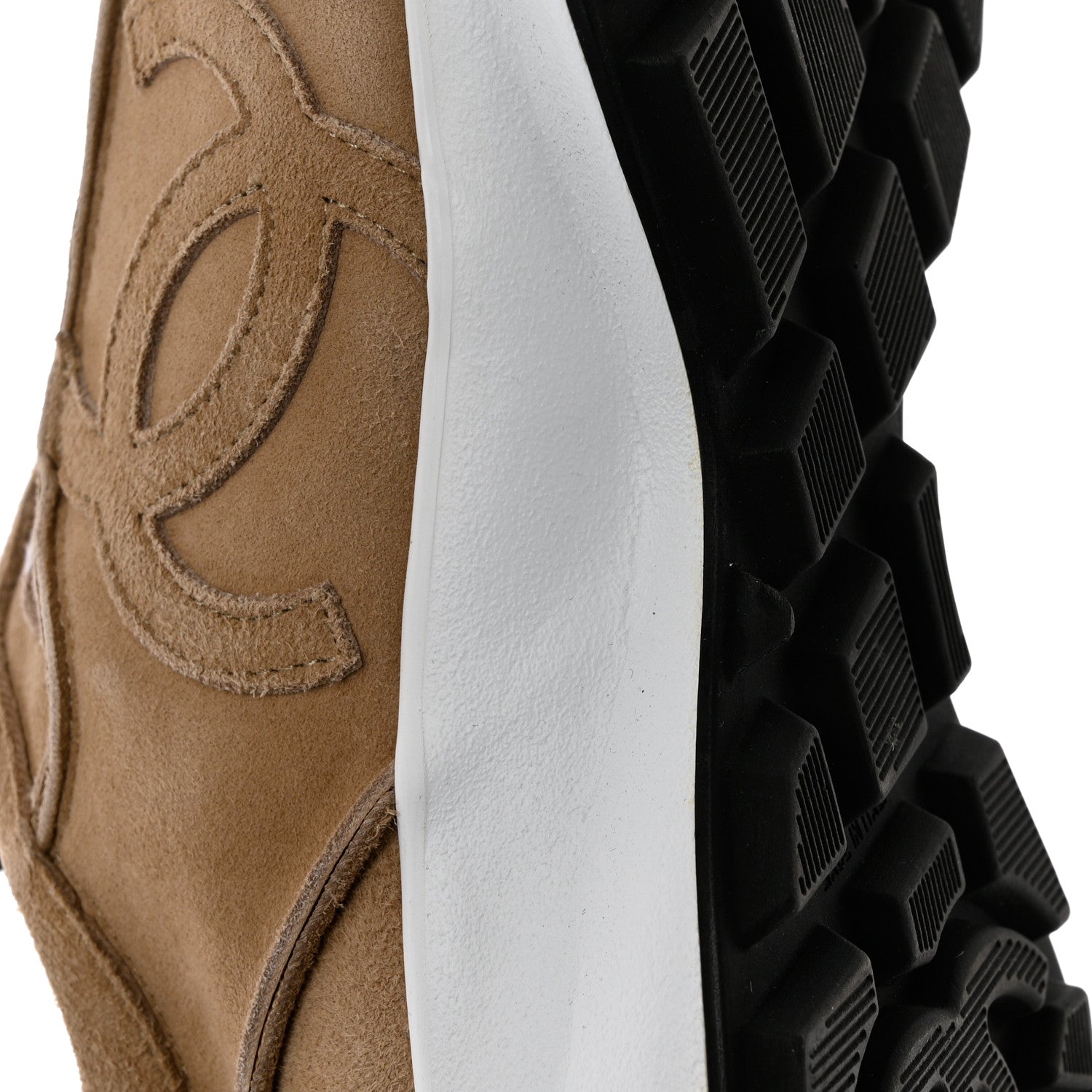Chanel Suede Goatskin CC Sneakers 39 Dark Beige 10 of 11